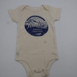 Maptote Pendleton Organic Cotton Baby Bodysuit Born in Oregon Cream 12-18 Months